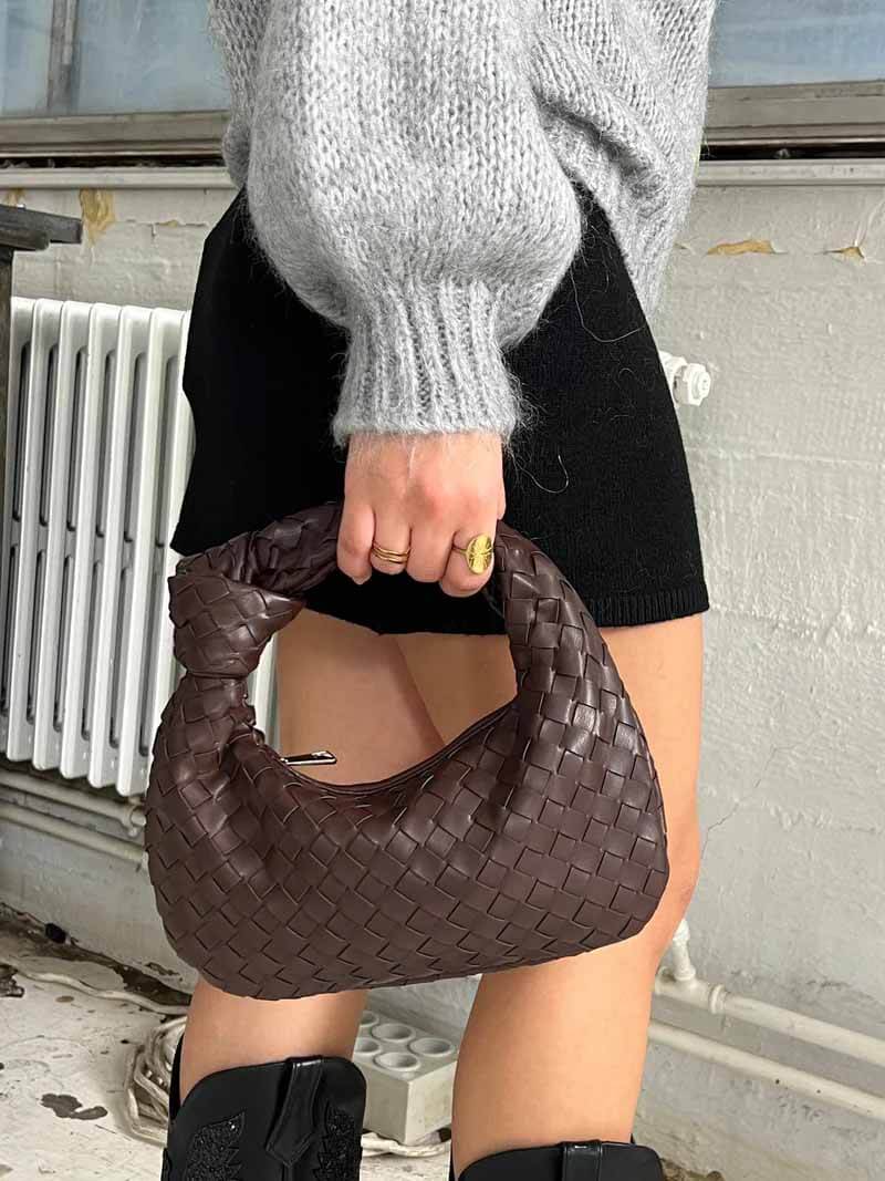 Vega Woven Satchel | Elegant Vegan Leather Handbag