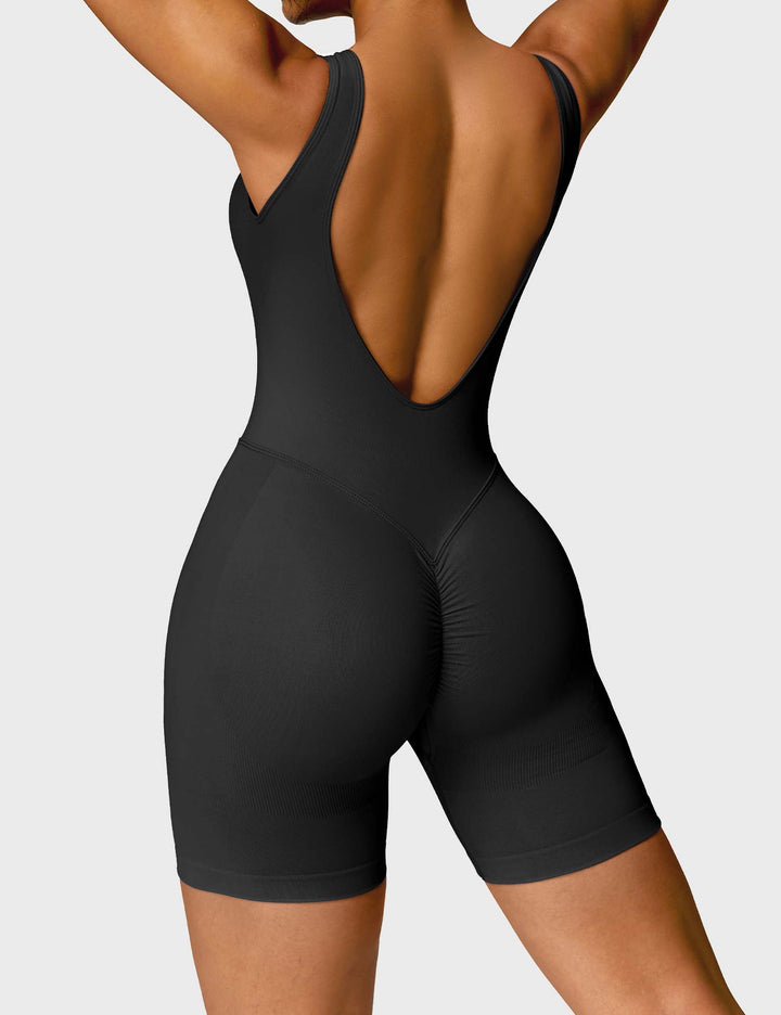 Swanky Romper | Ruched Design & Compression Waistband for Flattering Fit