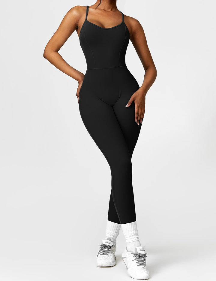 SculptFit Jumpsuit | Criss-Cross Backless & Waist Sculpting