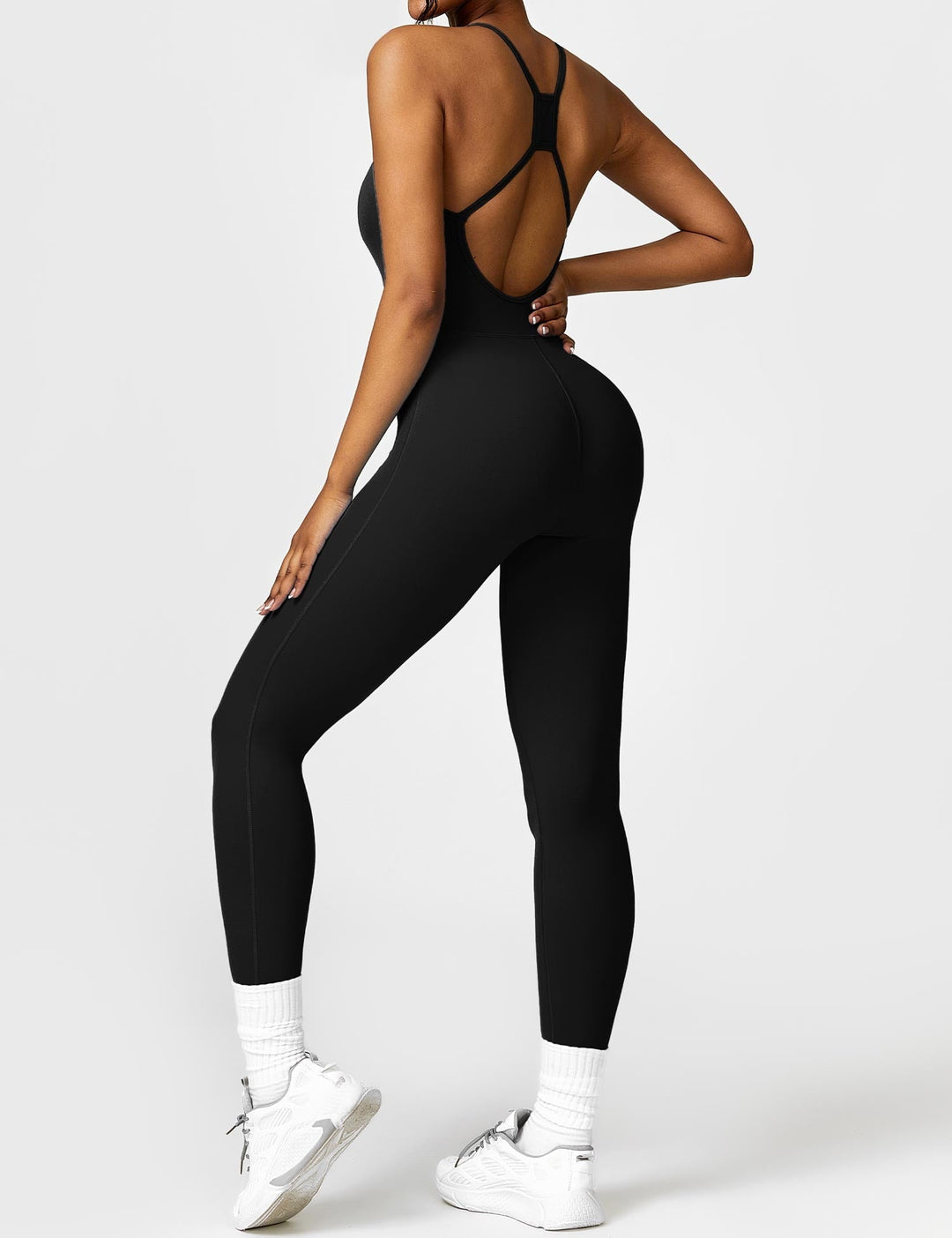 SculptFit Jumpsuit | Criss-Cross Backless & Waist Sculpting