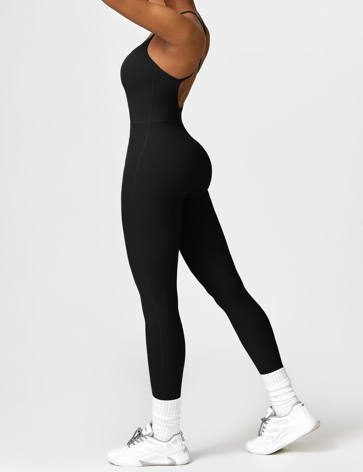 SculptFit Jumpsuit | Criss-Cross Backless & Waist Sculpting