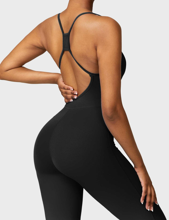 SculptFit Jumpsuit | Criss-Cross Backless & Waist Sculpting