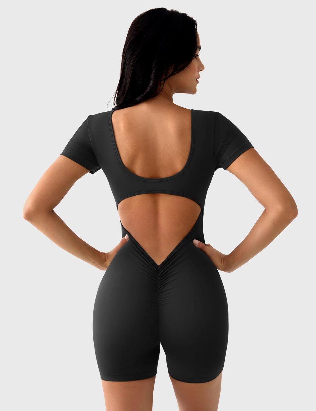 VivaFit Romper | Stylish Scrunch Butt V-Back &amp; U-Neck for Workouts