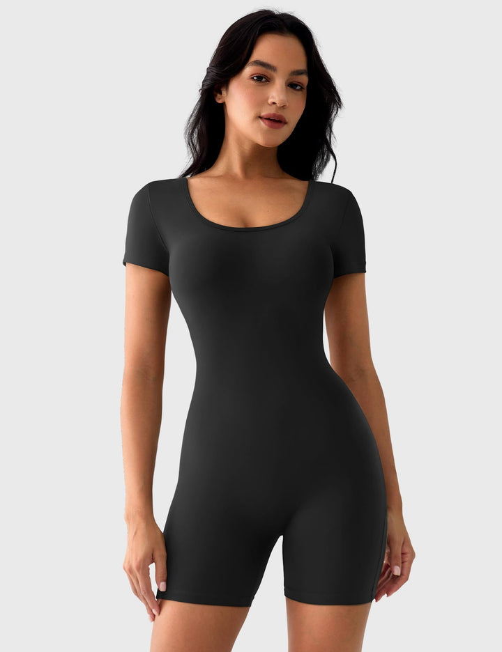 VivaFit Romper | Stylish Scrunch Butt V-Back &amp; U-Neck for Workouts