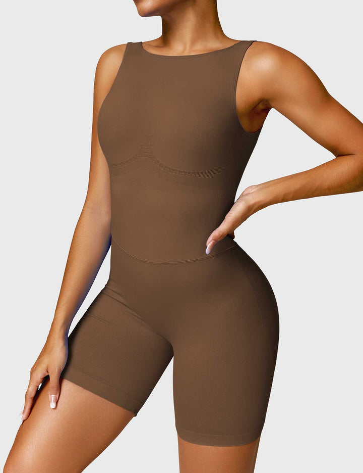 Swanky Romper | Ruched Design & Compression Waistband for Flattering Fit