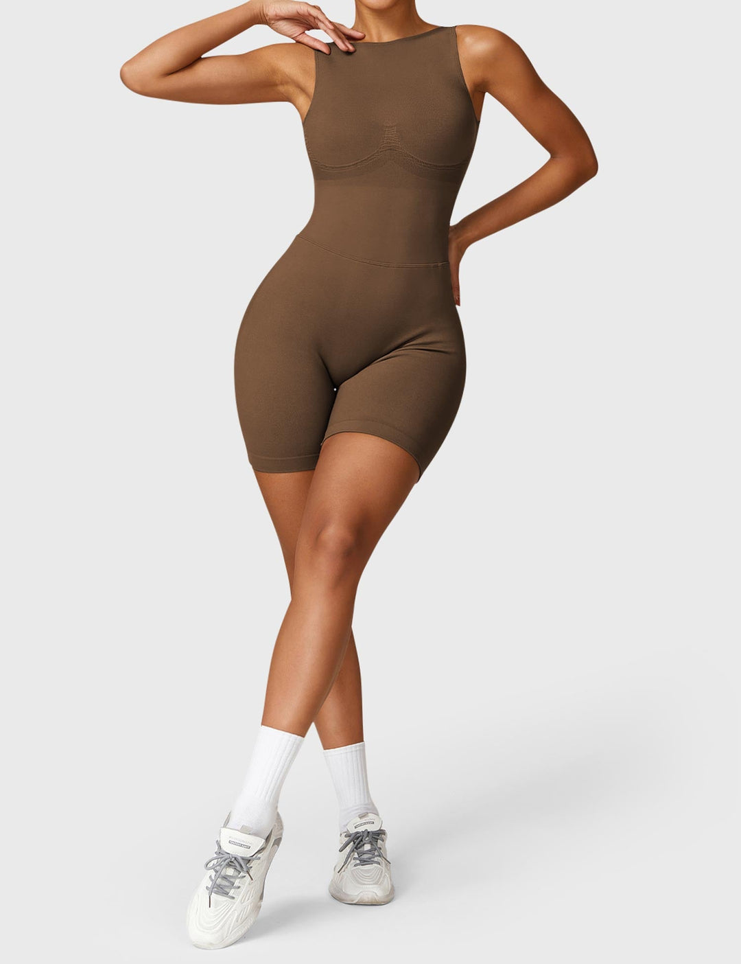 Swanky Romper | Ruched Design & Compression Waistband for Flattering Fit