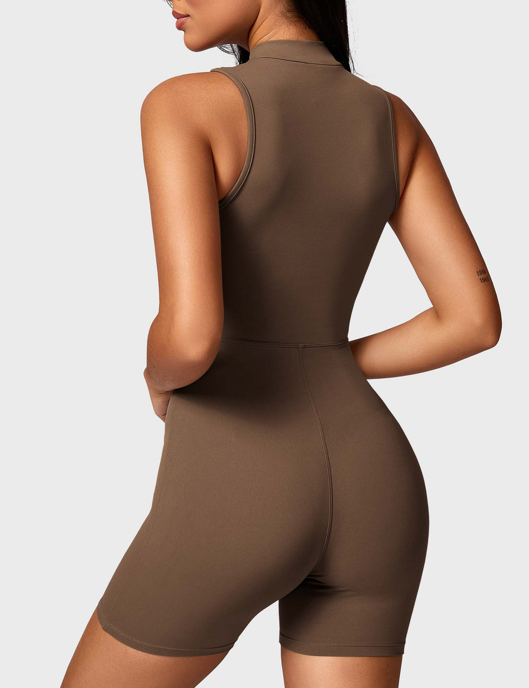 LuxeFit Sleeveless Jumpsuit | Half-Zip Mock Neck & Slim-Fit Design for Confidence