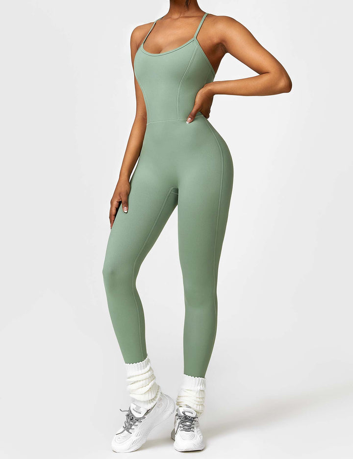 SculptFit Jumpsuit | Criss-Cross Backless & Waist Sculpting