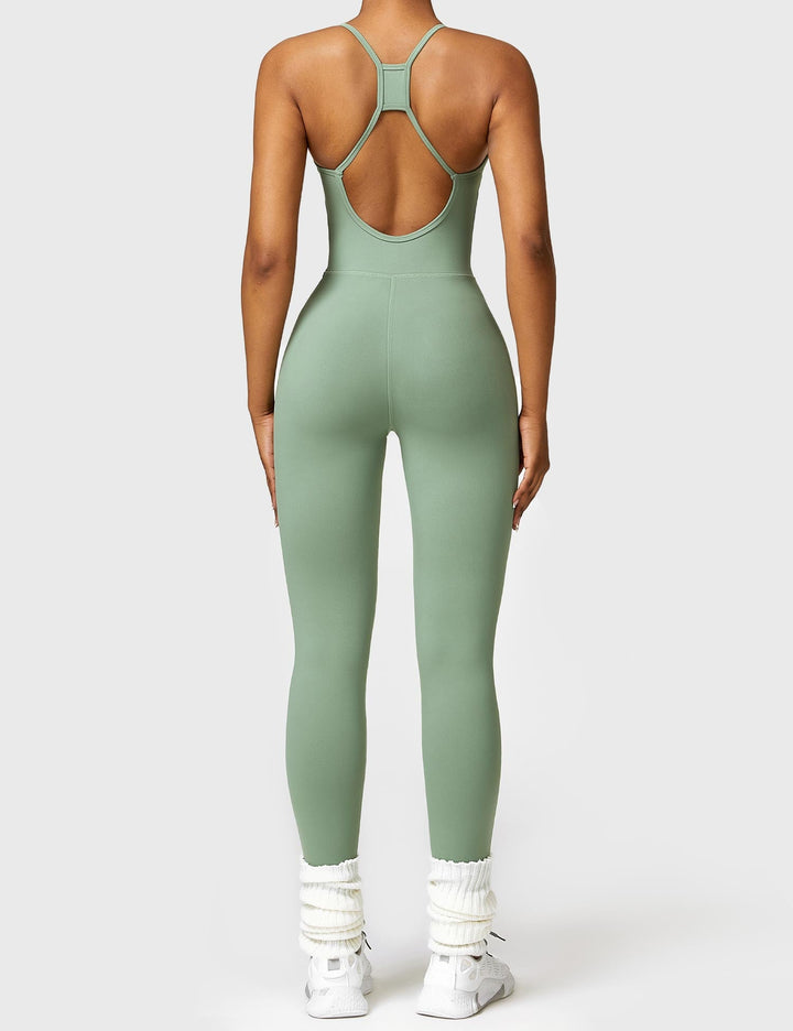 SculptFit Jumpsuit | Criss-Cross Backless & Waist Sculpting