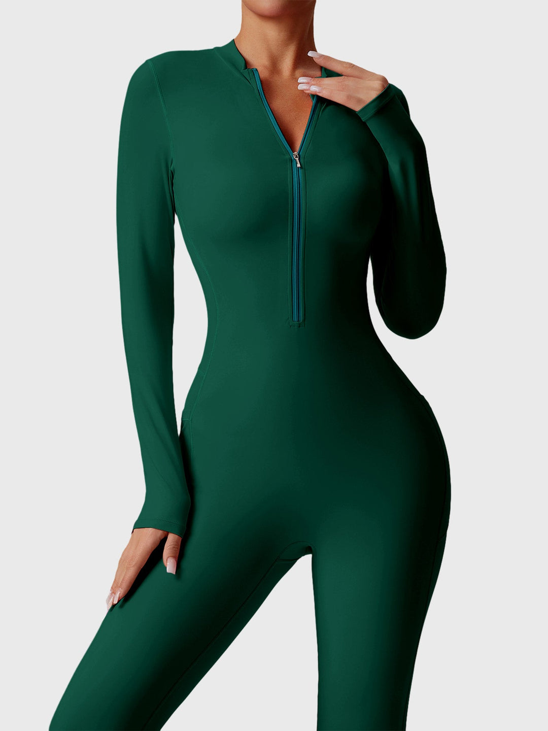 Hope | Flared Zipper Jumpsuit with Half-Zip Collar