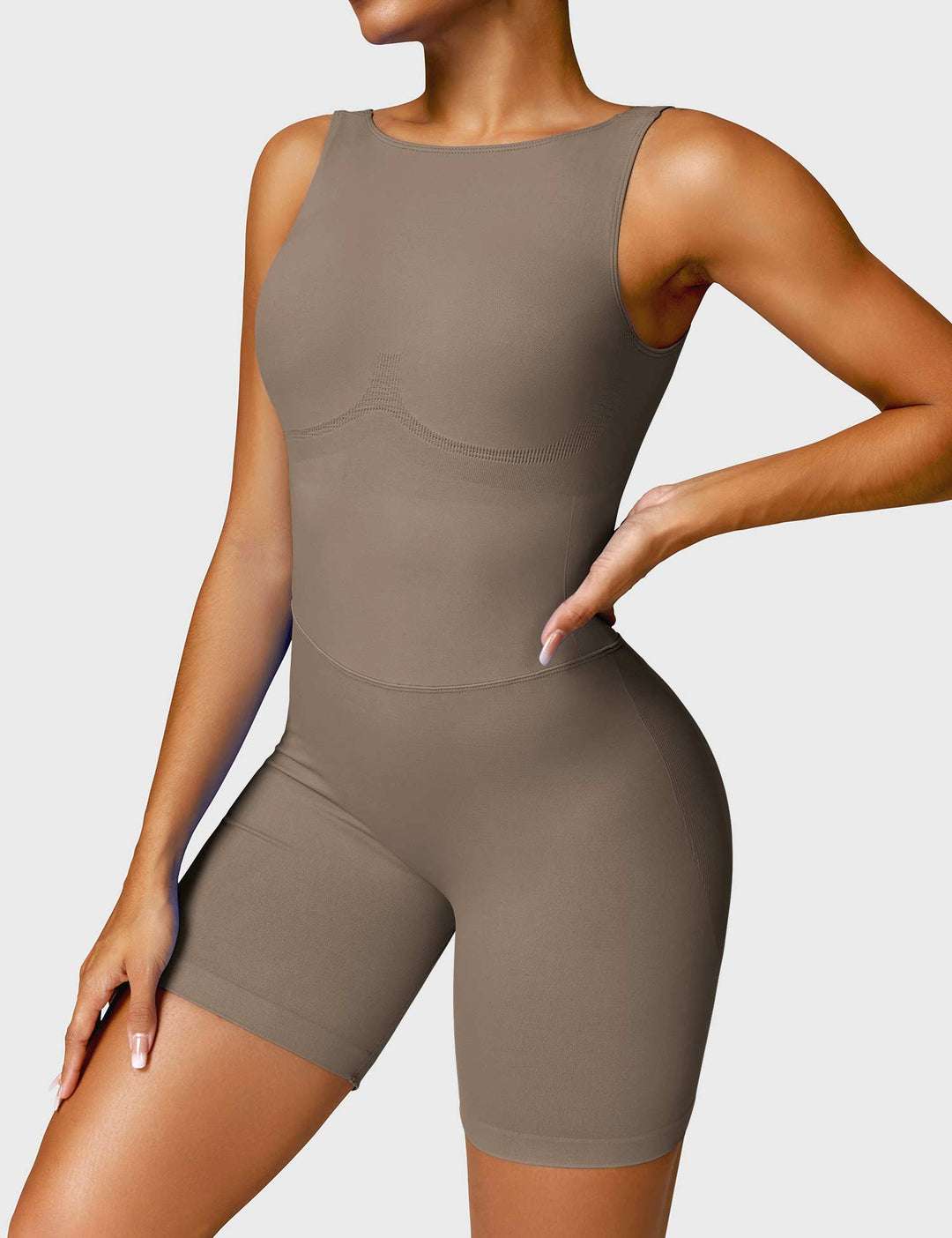 Swanky Romper | Ruched Design & Compression Waistband for Flattering Fit