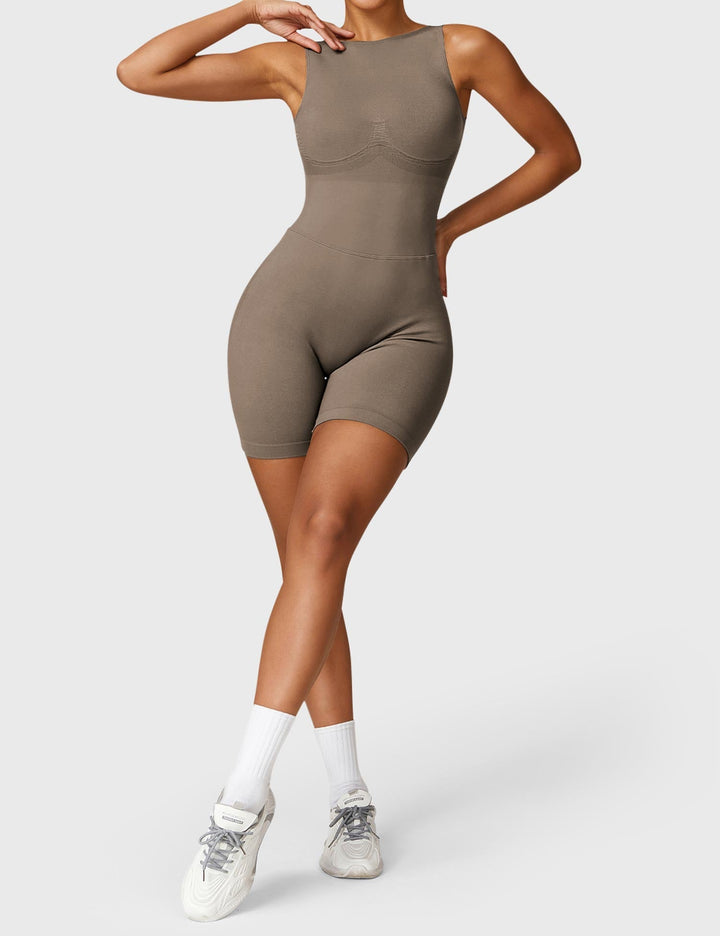 Swanky Romper | Ruched Design & Compression Waistband for Flattering Fit