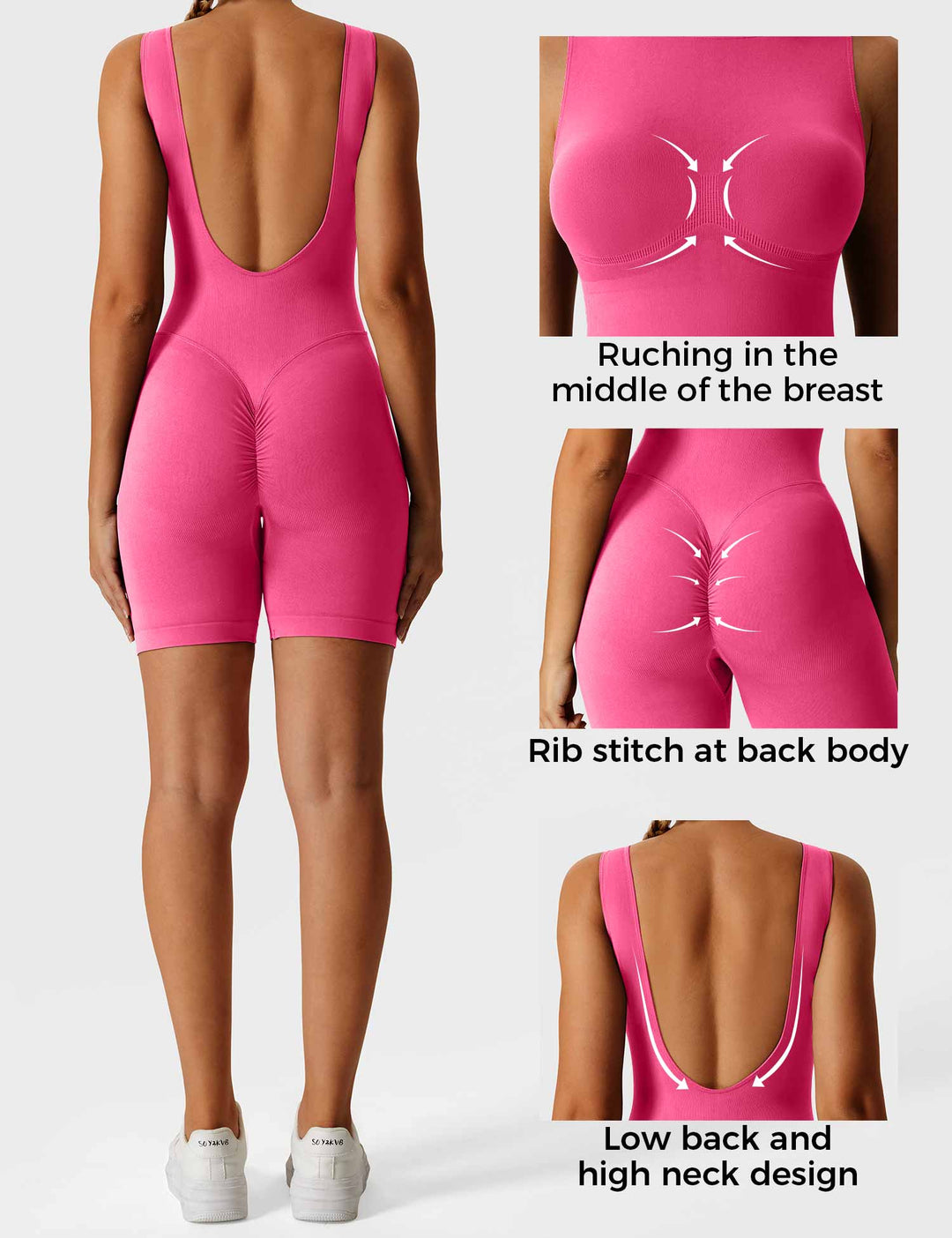 Swanky Romper | Ruched Design & Compression Waistband for Flattering Fit