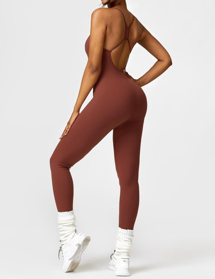 SculptFit Jumpsuit | Criss-Cross Backless & Waist Sculpting