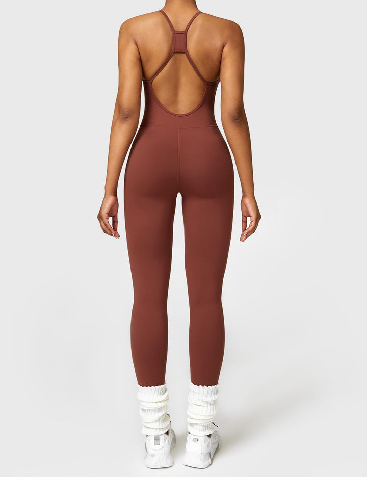 SculptFit Jumpsuit | Criss-Cross Backless & Waist Sculpting