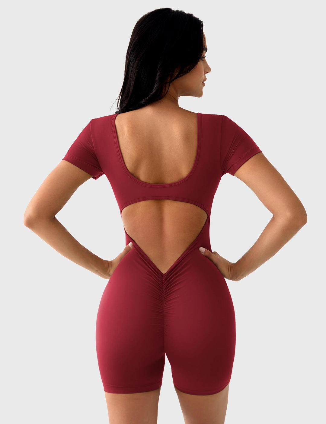 VivaFit Romper | Stylish Scrunch Butt V-Back &amp; U-Neck for Workouts