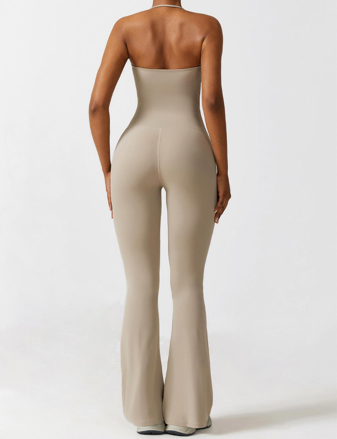 Celeste – Convertible Halter Jumpsuit with Removable Straps, Flared Pants