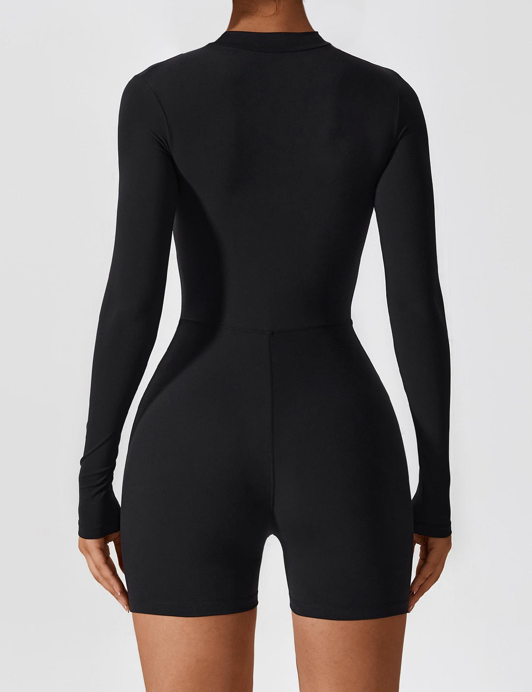 EliteFit Long Sleeve Romper | Half-Zip Stand Collar &amp; Anti-Slip Cuffs for Confidence