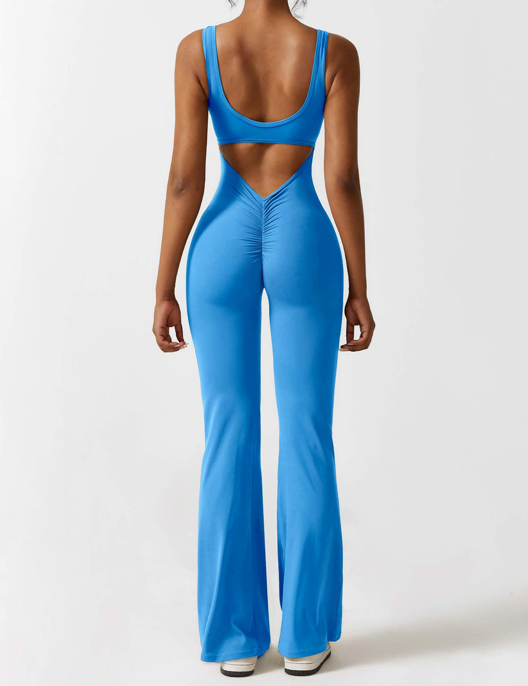 LIVIA – Flared Open-Back Jumpsuit with Scrunch Butt