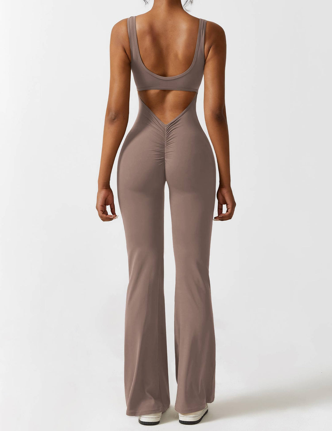 LIVIA – Flared Open-Back Jumpsuit with Scrunch Butt