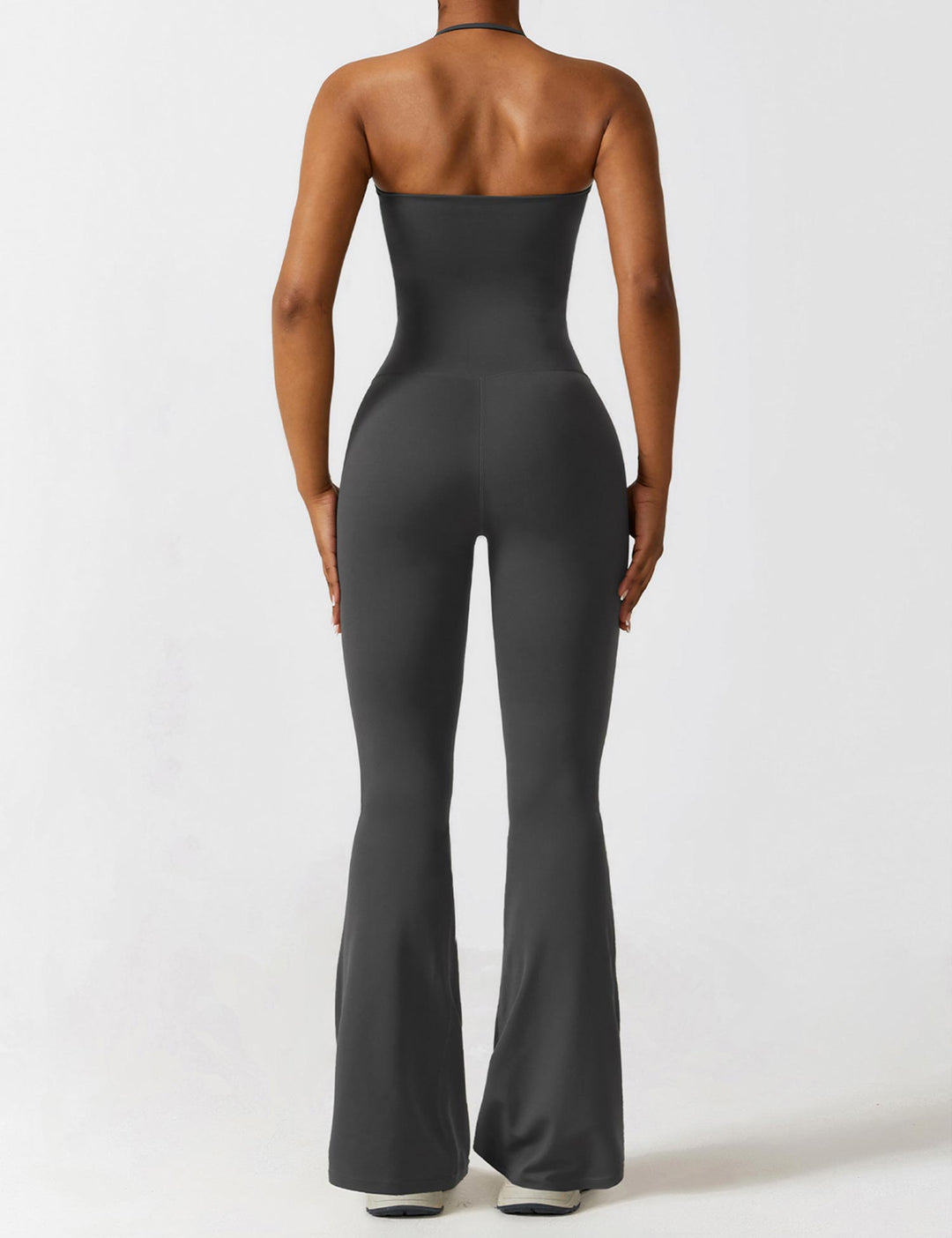 Celeste – Convertible Halter Jumpsuit with Removable Straps, Flared Pants