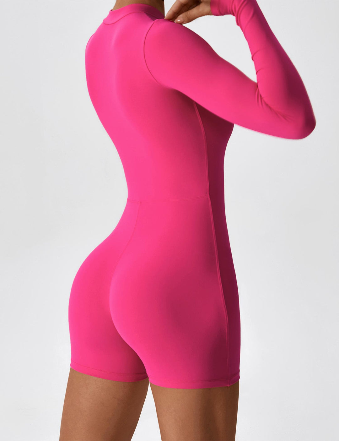 EliteFit Long Sleeve Romper | Half-Zip Stand Collar &amp; Anti-Slip Cuffs for Confidence