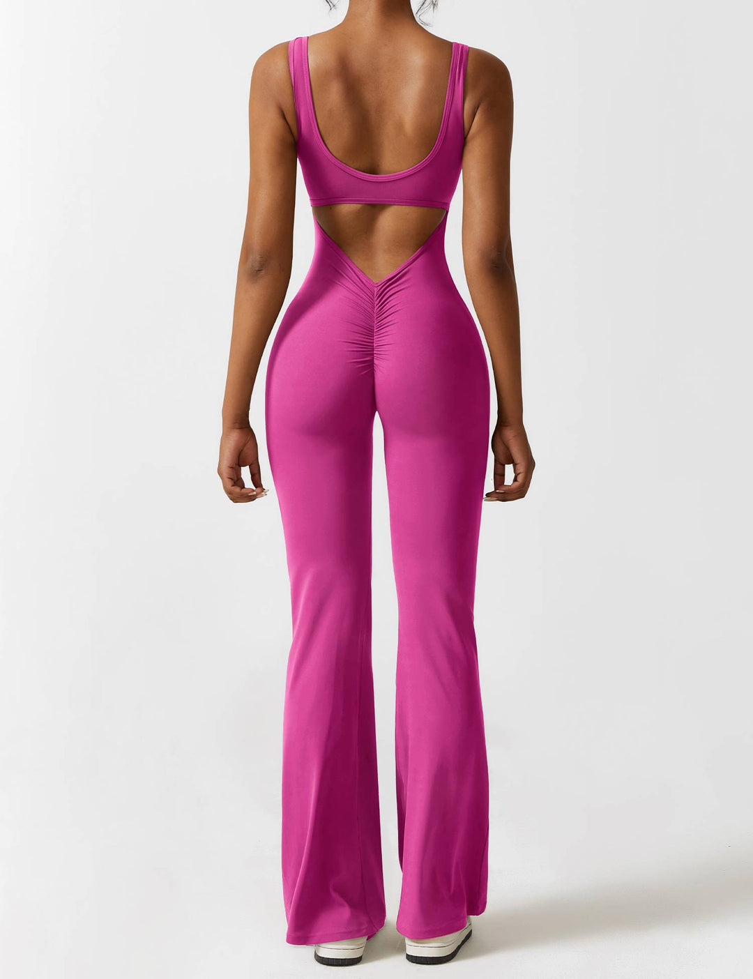 LIVIA – Flared Open-Back Jumpsuit with Scrunch Butt