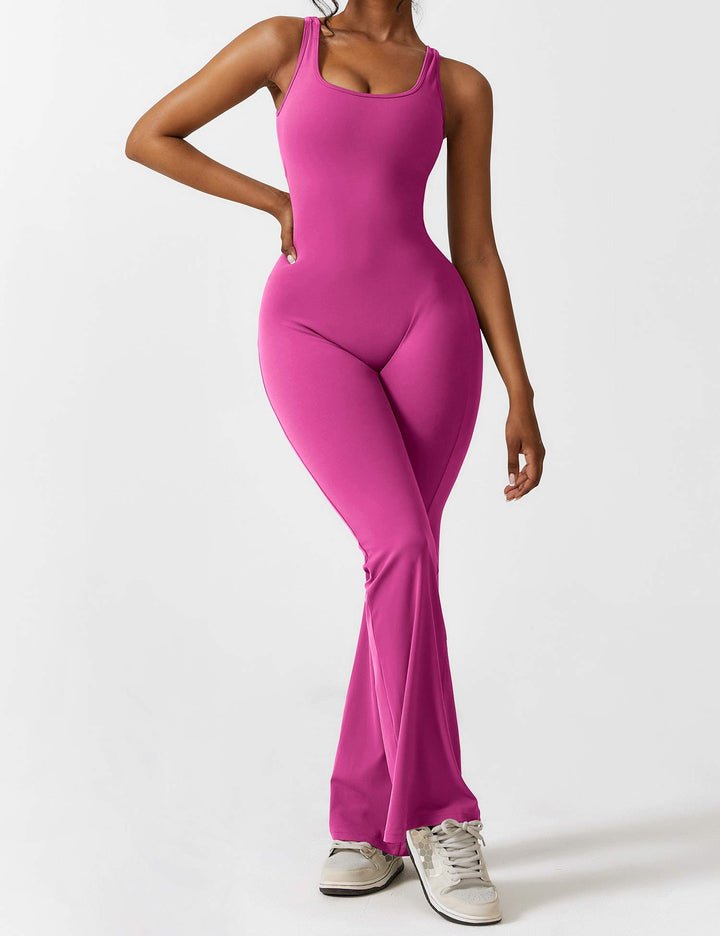 LIVIA – Flared Open-Back Jumpsuit with Scrunch Butt