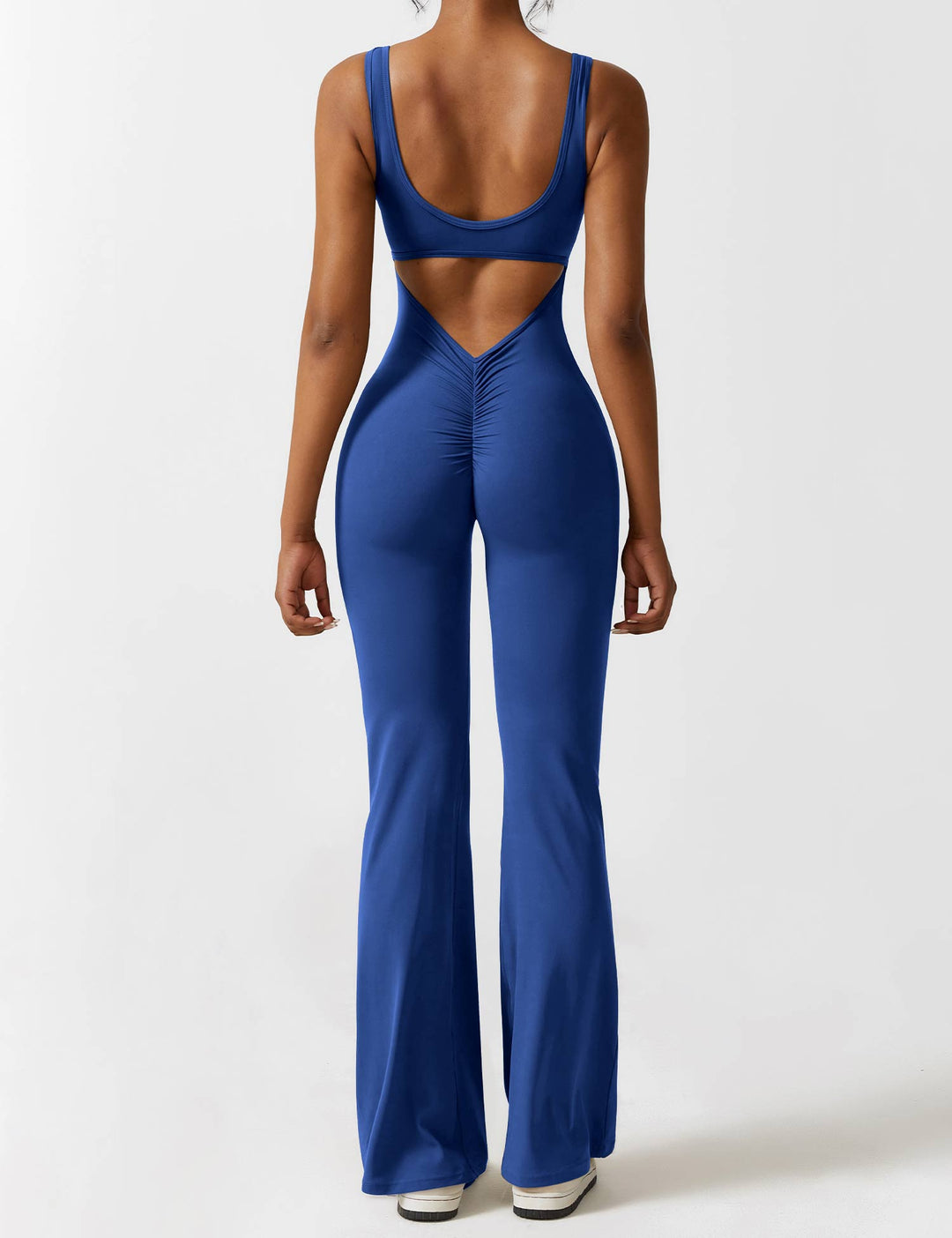 LIVIA – Flared Open-Back Jumpsuit with Scrunch Butt