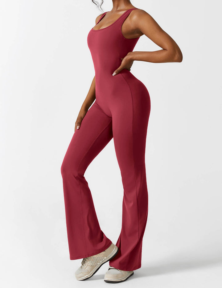 LIVIA – Flared Open-Back Jumpsuit with Scrunch Butt