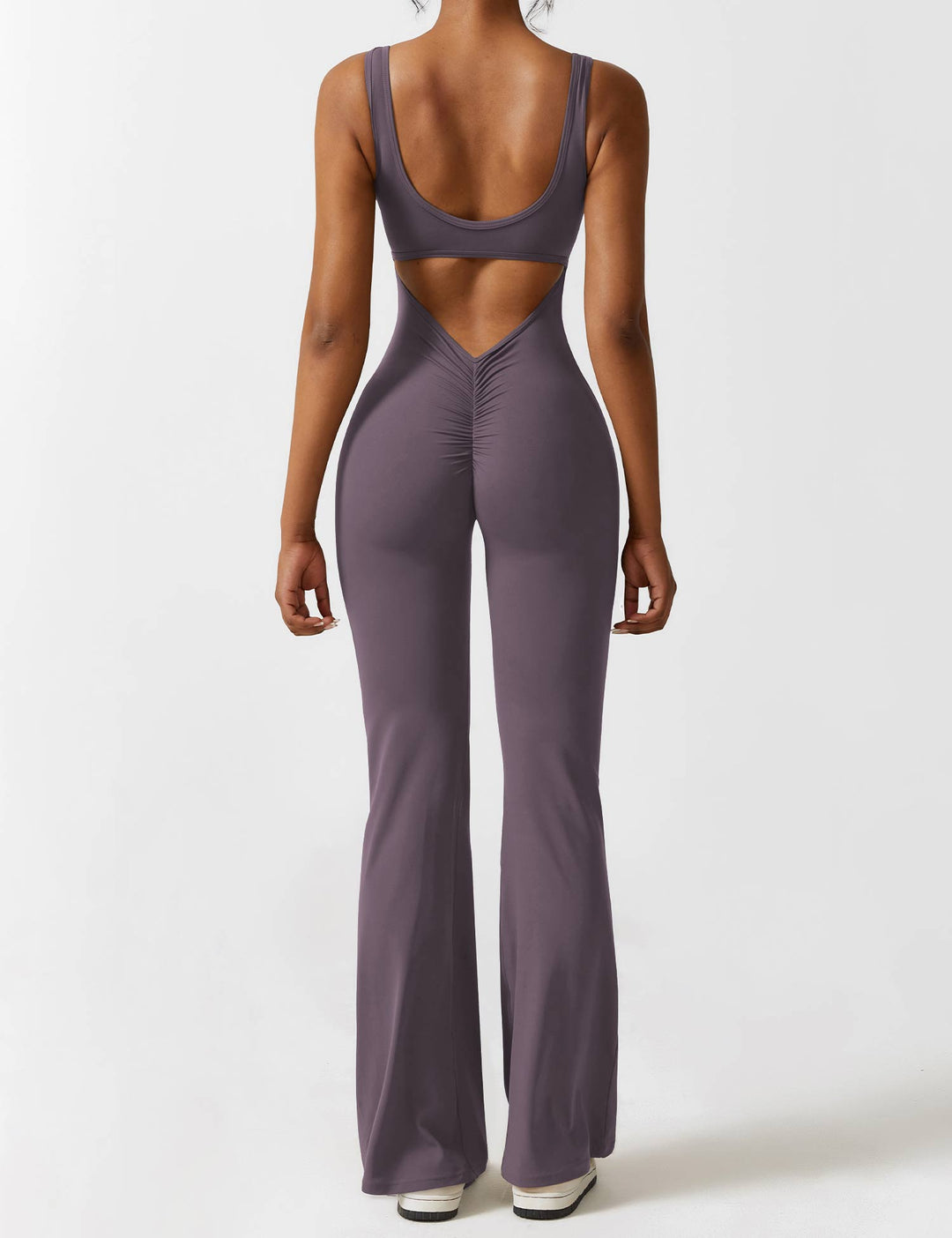 LIVIA – Flared Open-Back Jumpsuit with Scrunch Butt