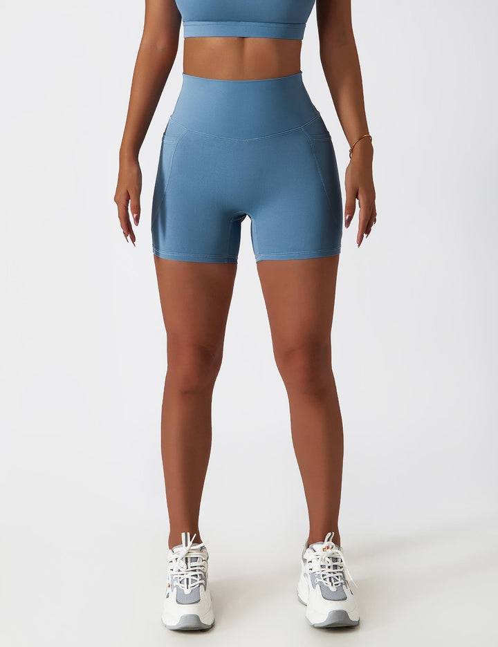 Athléva Luxe Activewear Set | Asymmetrical One-Shoulder Top with High-Waisted Shorts or Leggings