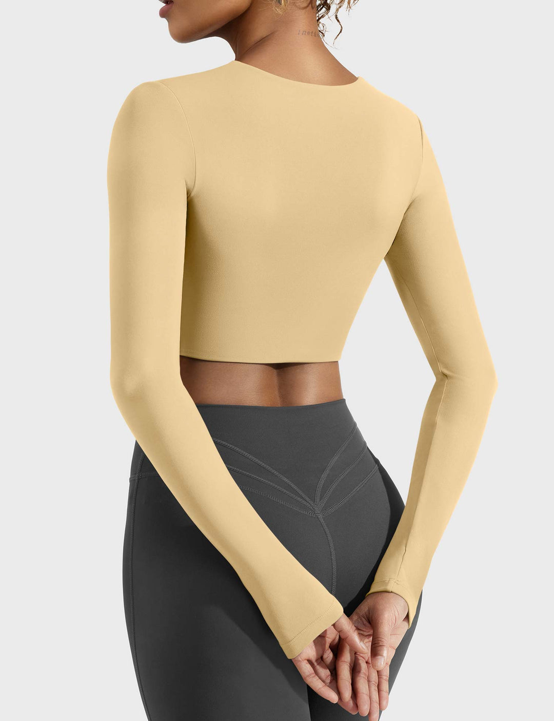 SculptFit Trapezoid Top | Slim-Fit Long Sleeves & Cropped Length for Sexy Style