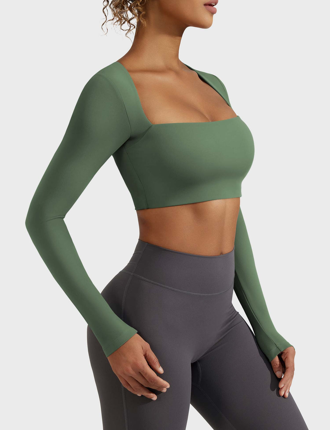 SculptFit Trapezoid Top | Slim-Fit Long Sleeves & Cropped Length for Sexy Style