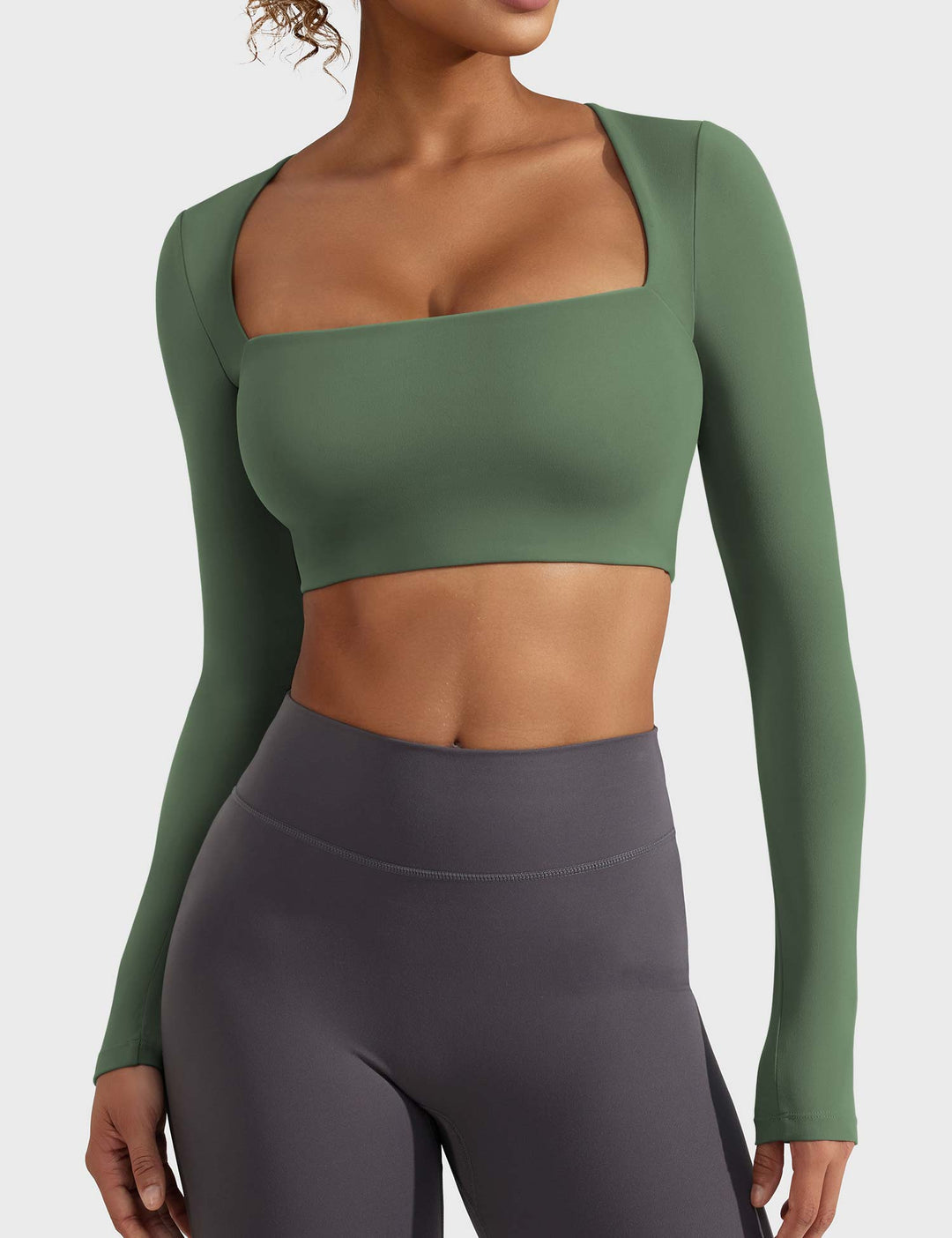 SculptFit Trapezoid Top | Slim-Fit Long Sleeves & Cropped Length for Sexy Style