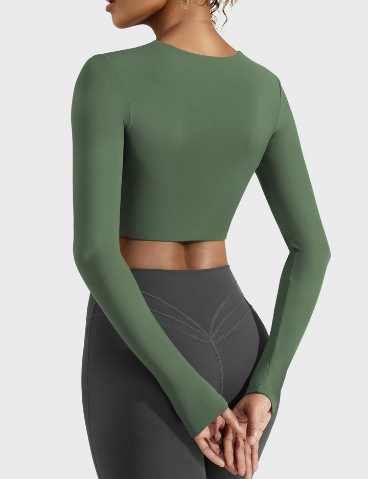 SculptFit Trapezoid Top | Slim-Fit Long Sleeves & Cropped Length for Sexy Style