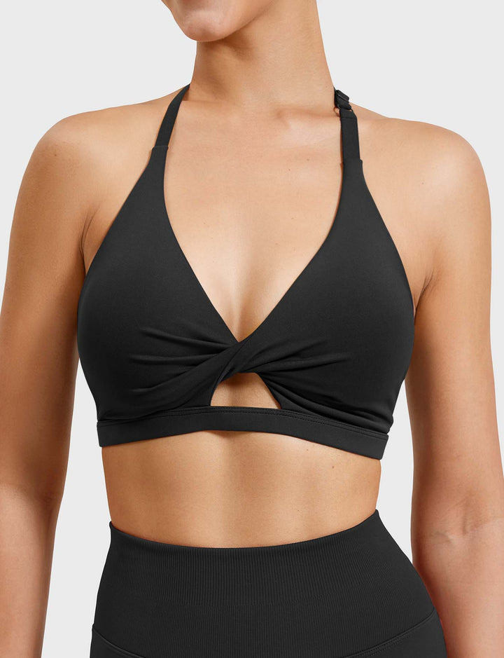 TwistFit Luxe Sports Bra | Flattering Twist Front & Adjustable Straps for Versatile Support