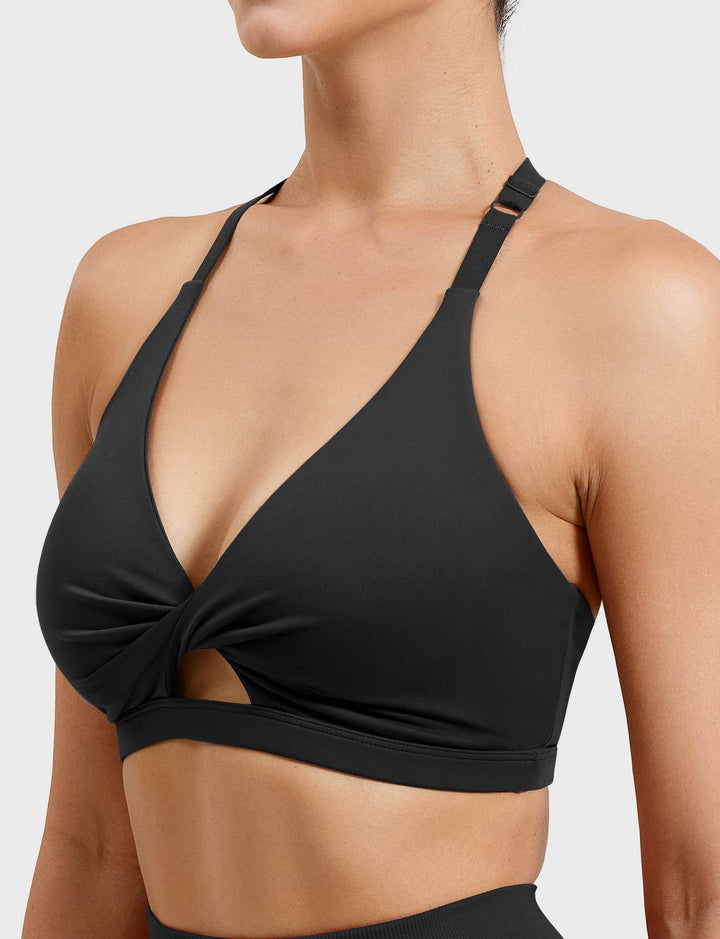 TwistFit Luxe Sports Bra | Flattering Twist Front & Adjustable Straps for Versatile Support