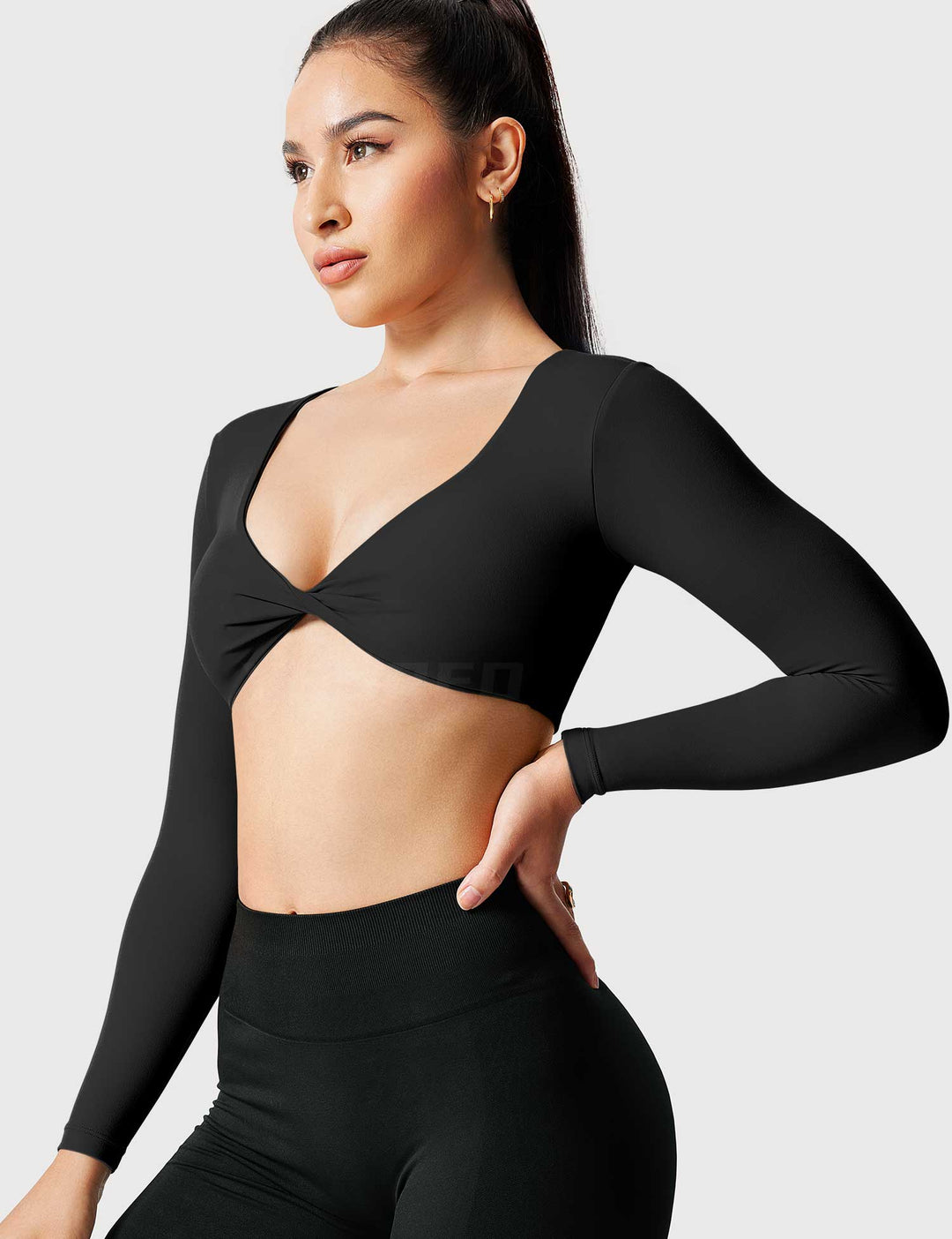 TwistFit V-Neck Sports Top | Sexy Cross Knot Design for Activewear & Casual Style