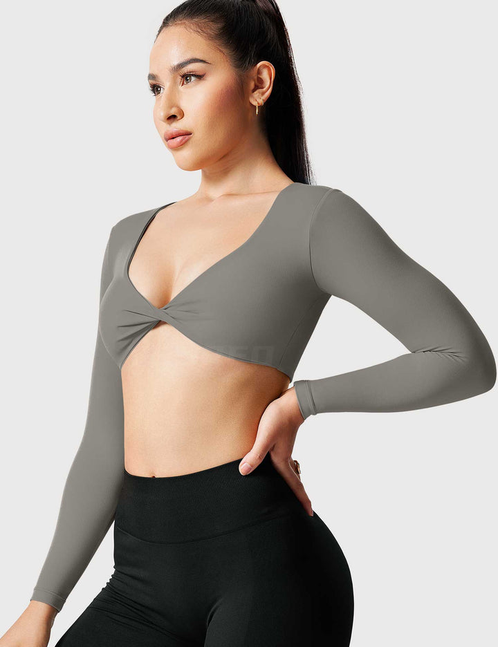 TwistFit V-Neck Sports Top | Sexy Cross Knot Design for Activewear & Casual Style