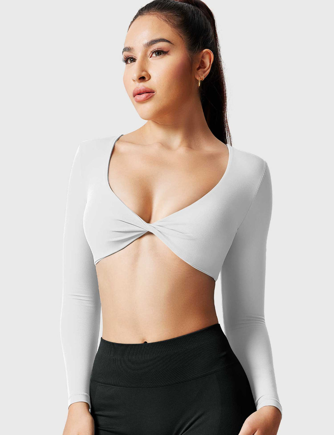 TwistFit V-Neck Sports Top | Sexy Cross Knot Design for Activewear & Casual Style