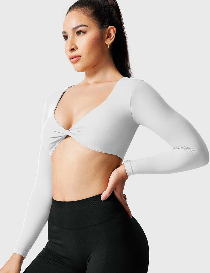 TwistFit V-Neck Sports Top | Sexy Cross Knot Design for Activewear & Casual Style