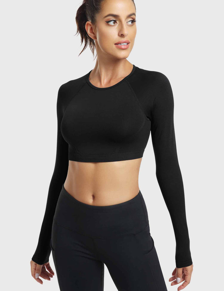 FlexiFit Seamless Crop Top | Open Back Design for Ultimate Comfort and Style