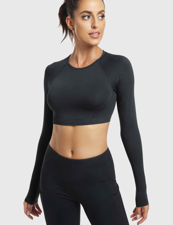 FlexiFit Seamless Crop Top | Open Back Design for Ultimate Comfort and Style