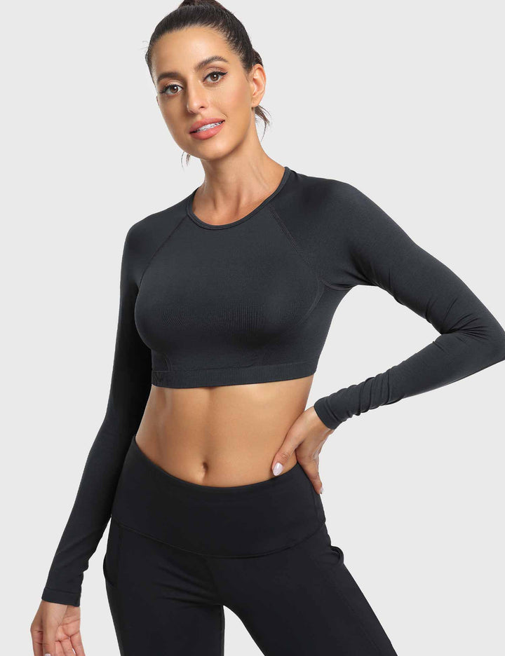 FlexiFit Seamless Crop Top | Open Back Design for Ultimate Comfort and Style