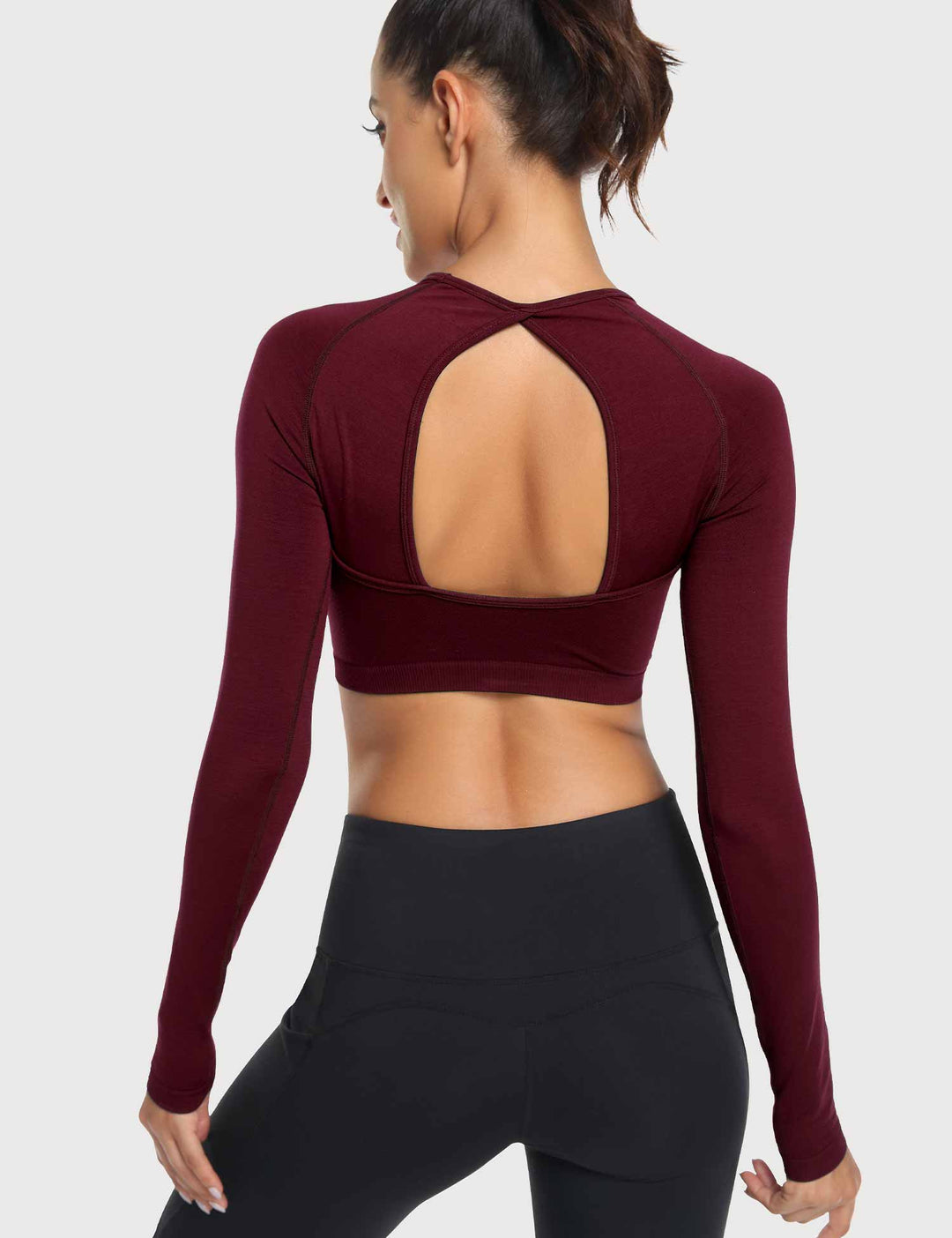 FlexiFit Seamless Crop Top | Open Back Design for Ultimate Comfort and Style