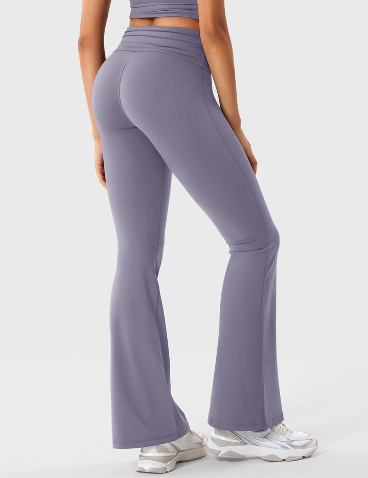 NARISSA FLARE - Foldover Waistband Flare Leggings for Effortless Elegance