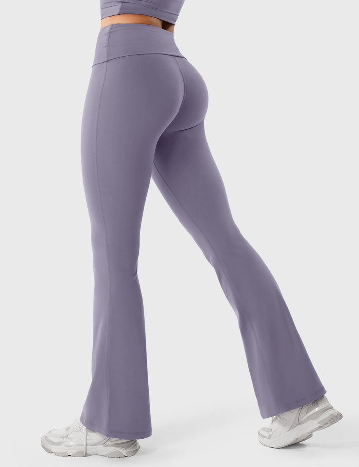 NARISSA FLARE - Foldover Waistband Flare Leggings for Effortless Elegance