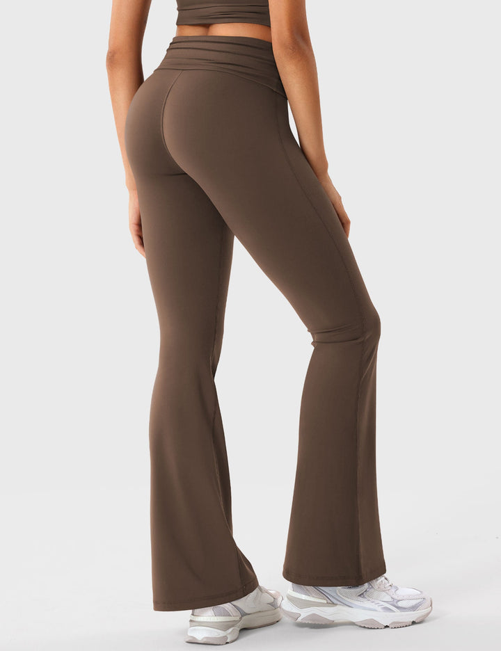 NARISSA FLARE - Foldover Waistband Flare Leggings for Effortless Elegance